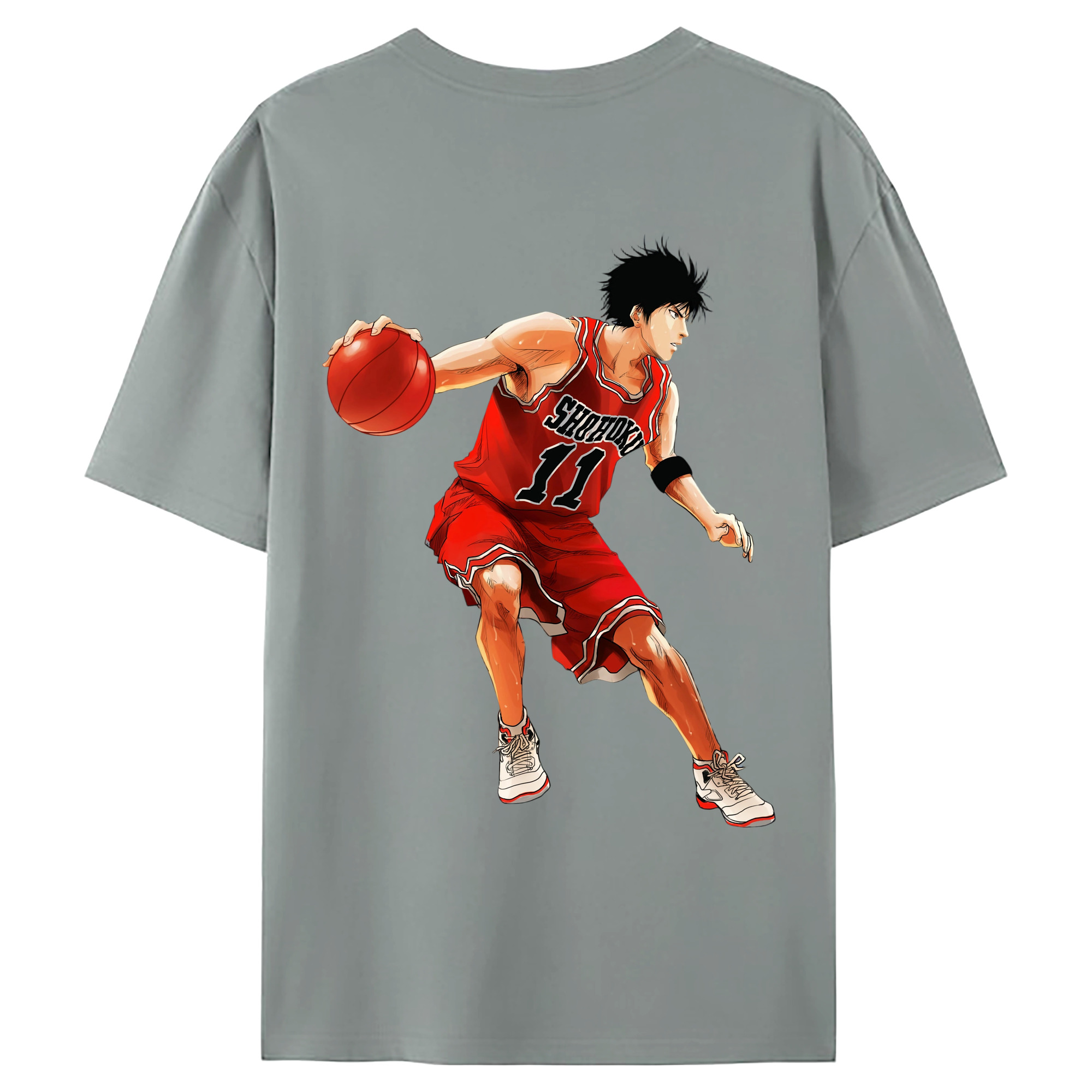 （画像用） SLAM DUNK／スラムダンク 綿100％ メンズ半袖Tシャツ（バックプリント） 通気性